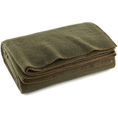 Atacado cobertor macio de lã 80% uso militar verde militar